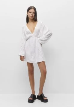 PULL & BEAR Long Sleeve - Short - Jurk - White -PULL BEAR Winkel 00a0e61a5f5540e3842c43f3ad5ddaee