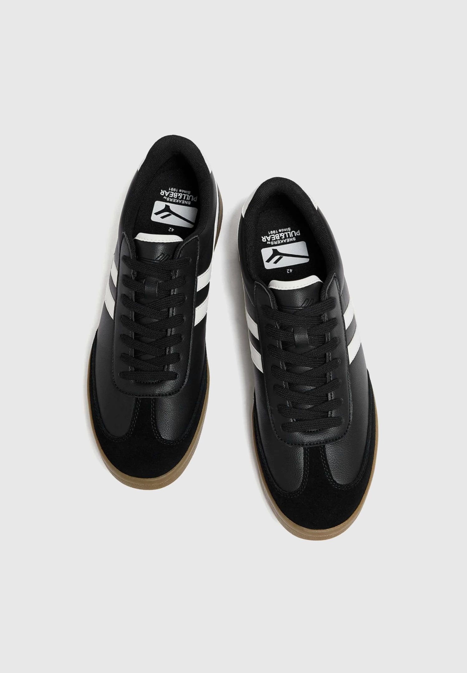 PULL & BEAR Contrast Retro- Sneakers Laag - Black 4 PULL & BEAR Contrast Retro- Sneakers Laag - Black - Afbeelding 4