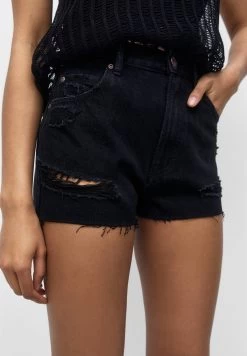PULL & BEAR Mom-Fit - Jeansshort - Black Denim -PULL BEAR Winkel 00dc25a13a06429493d1594be35690d8