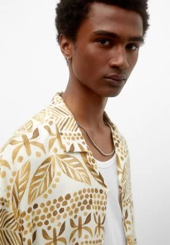 PULL & BEAR Print Short Sleeve - Overhemd - Ochre -PULL BEAR Winkel 0136863c9b69404fb9dde81c74f120a2