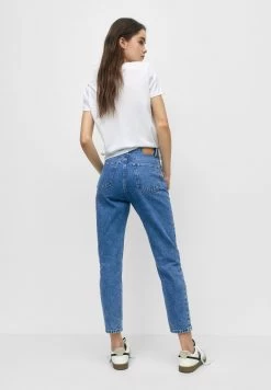 PULL & BEAR Mom - Jeans Tapered Fit - Mottled Dark Blue -PULL BEAR Winkel 02173aec431048e497ae5e827d7c64b4