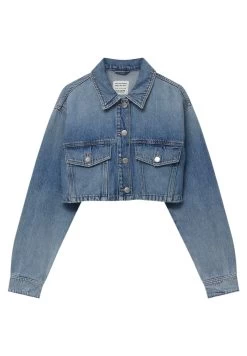 PULL & BEAR Cropped - Spijkerjas - Stone Blue Denim -PULL BEAR Winkel 03305a0a59c8481e997ac995efa993bd