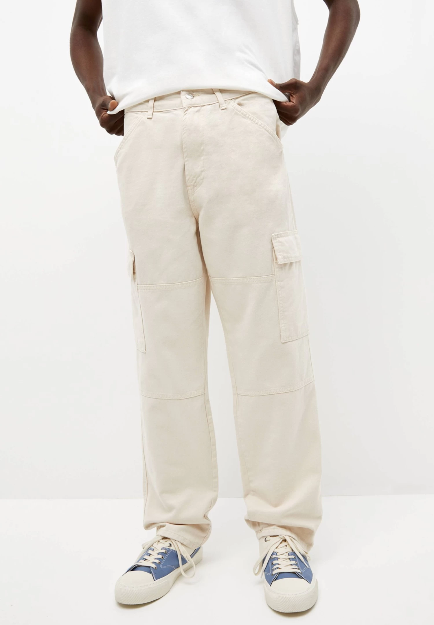 PULL & BEAR Wide-Leg - Cargobroek - Beige 1 PULL & BEAR Wide-Leg - Cargobroek - Beige