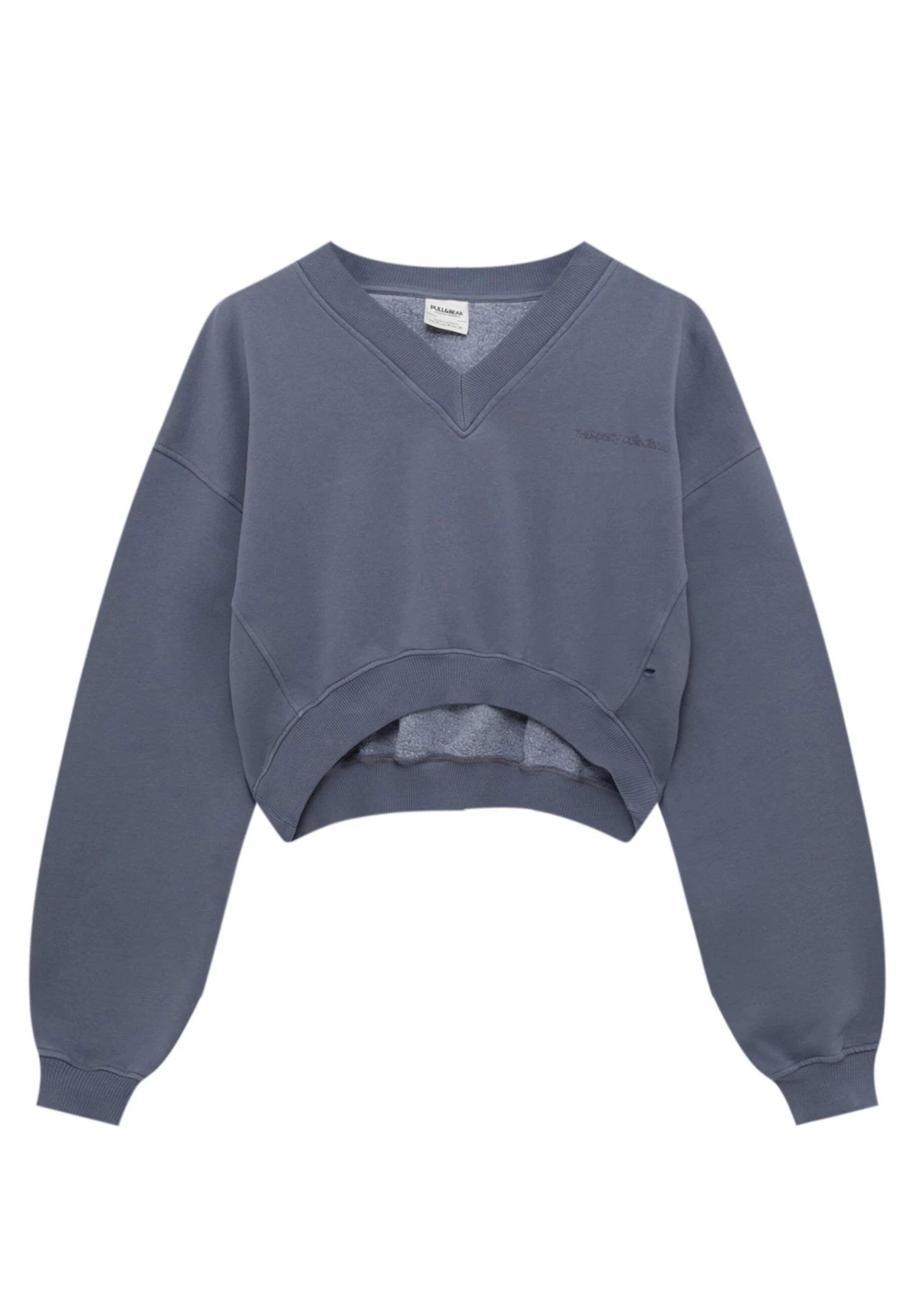 PULL & BEAR Washed Effect Cropped- Sweater - Blue Denim 8 PULL & BEAR Washed Effect Cropped- Sweater - Blue Denim - Afbeelding 8