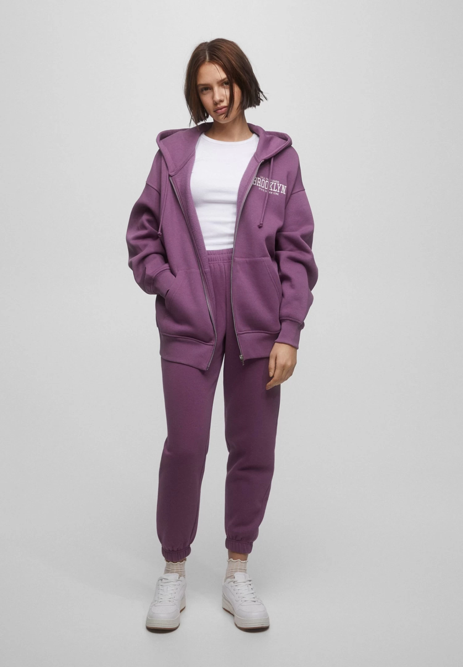 PULL & BEAR Varsity - Hoodie - Purple 2 PULL & BEAR Varsity - Hoodie - Purple - Afbeelding 2