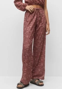 PULL & BEAR Loose-Fitting With Print - Broek - Red