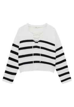 PULL & BEAR Striped Corset - Trui - White -PULL BEAR Winkel 04a6ff135fa9436fadef28c649638c3b