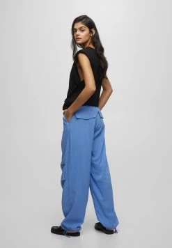 PULL & BEAR Flowing Parachute - Trainingsbroek - Blue -PULL BEAR Winkel 05f1eef028864c80975b52f28ecc4c60