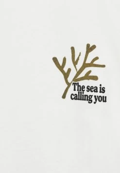 PULL & BEAR The Sea Is Calling You - T-Shirt Print - White -PULL BEAR Winkel 0861d9b7c8cb4dc498dc68eaa3f11df7