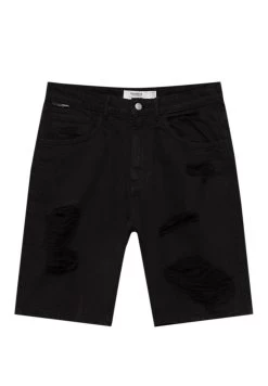 PULL & BEAR Ripped Bermuda- Jeansshort - Black -PULL BEAR Winkel 09357fde21564ae8ac29c95b75a0c804