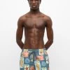 PULL & BEAR Coral Print - Zwemshorts - Blue