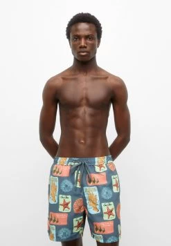 PULL & BEAR Coral Print - Zwemshorts - Blue