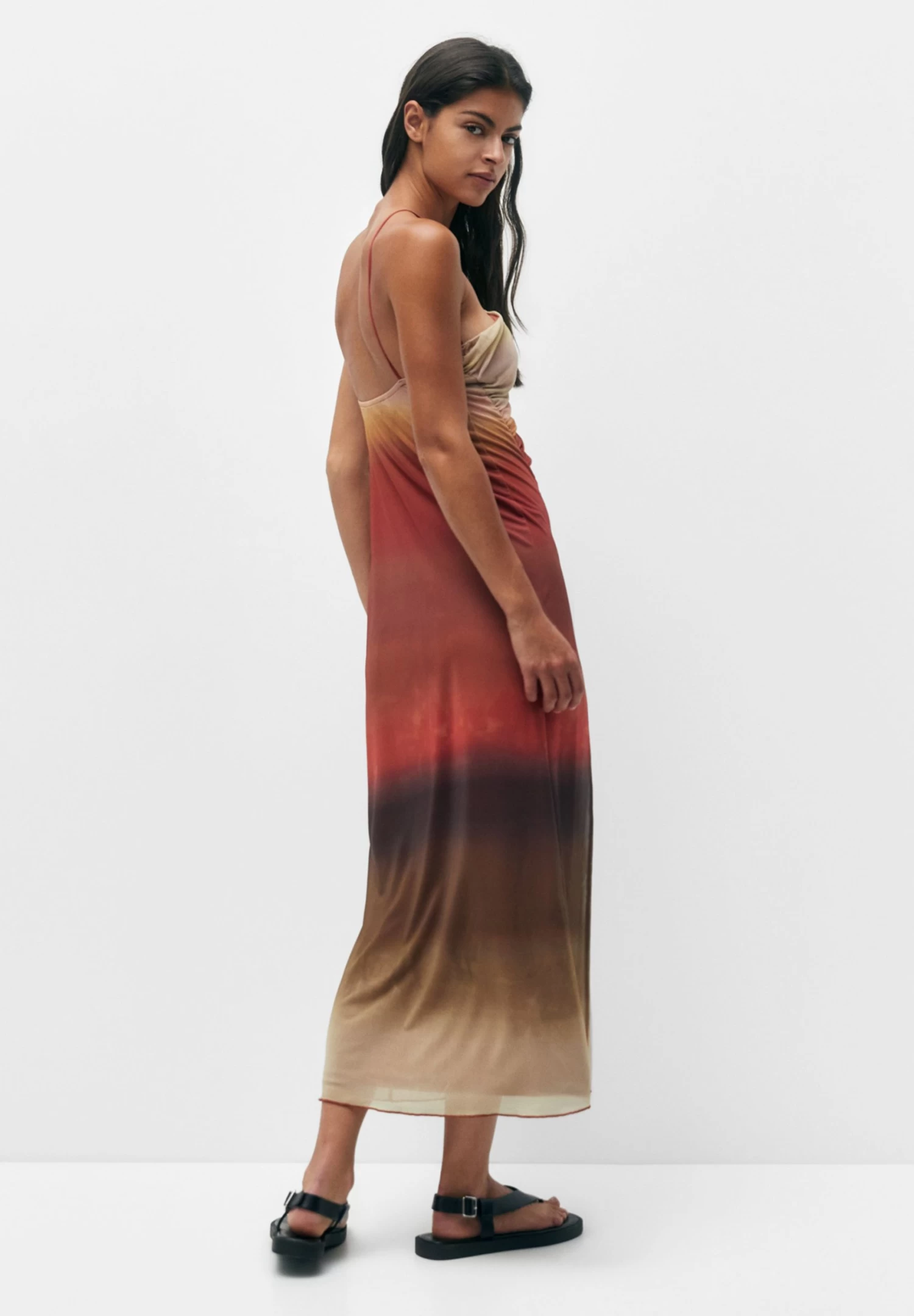 PULL & BEAR Long - Maxi-Jurk - Brown 2 PULL & BEAR Long - Maxi-Jurk - Brown - Afbeelding 2