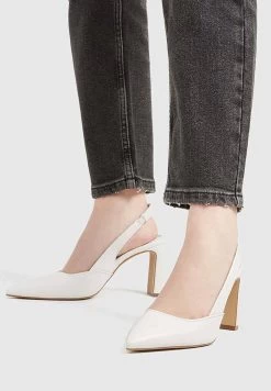 PULL & BEAR Heeled Slingback- Hoge Hakken - White