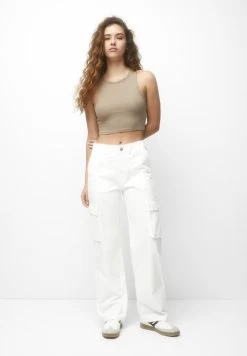 PULL & BEAR Straight-Fit - Cargobroek - White -PULL BEAR Winkel 0bca0132f27a4183bdeaba9cb4d20356
