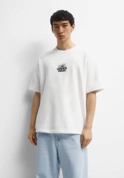 PULL & BEAR Plush - T-Shirt Basic - White