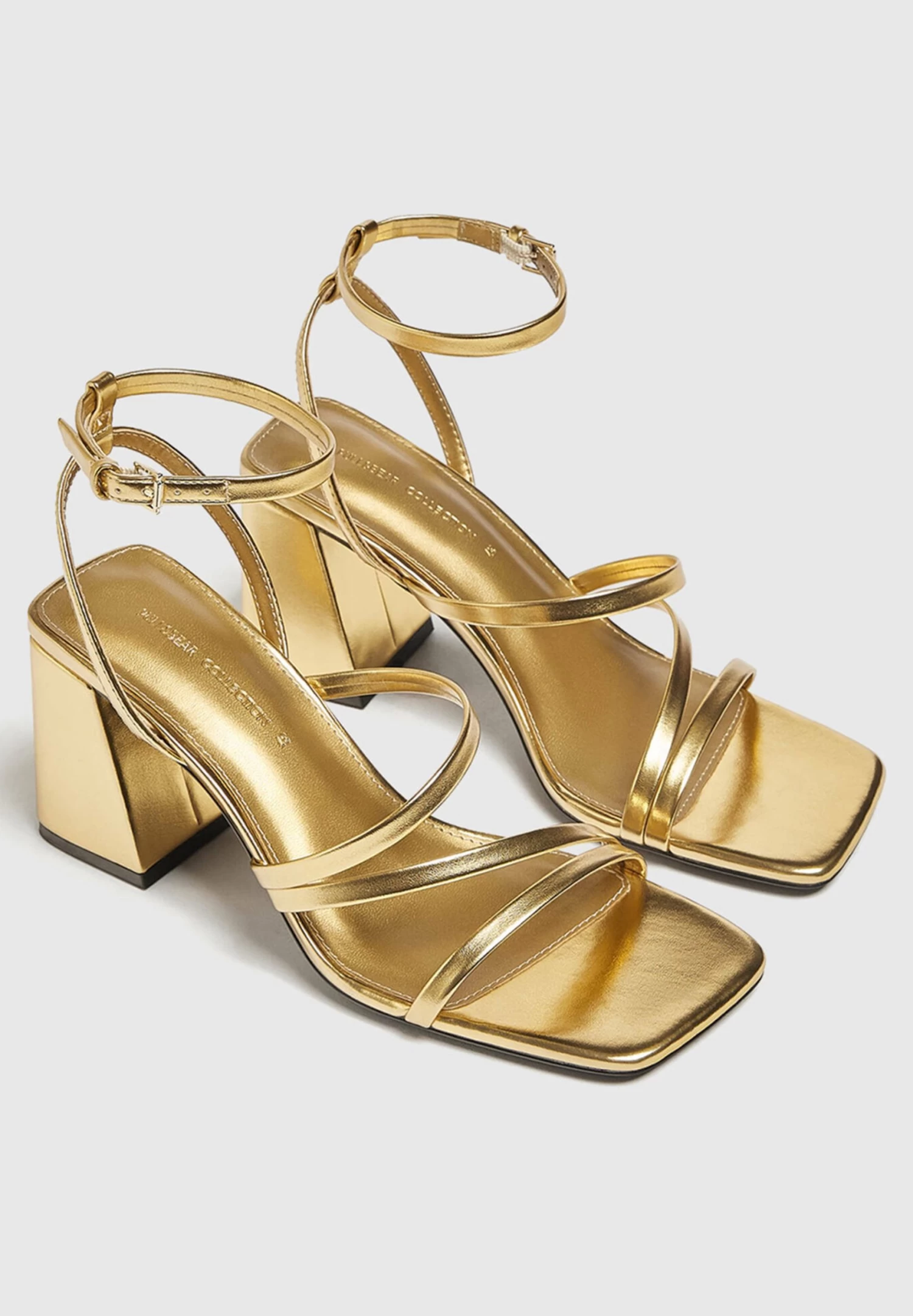 PULL & BEAR Sandalen Met Hoge Hak - Gold Coloured 2 PULL & BEAR Sandalen Met Hoge Hak - Gold Coloured - Afbeelding 2