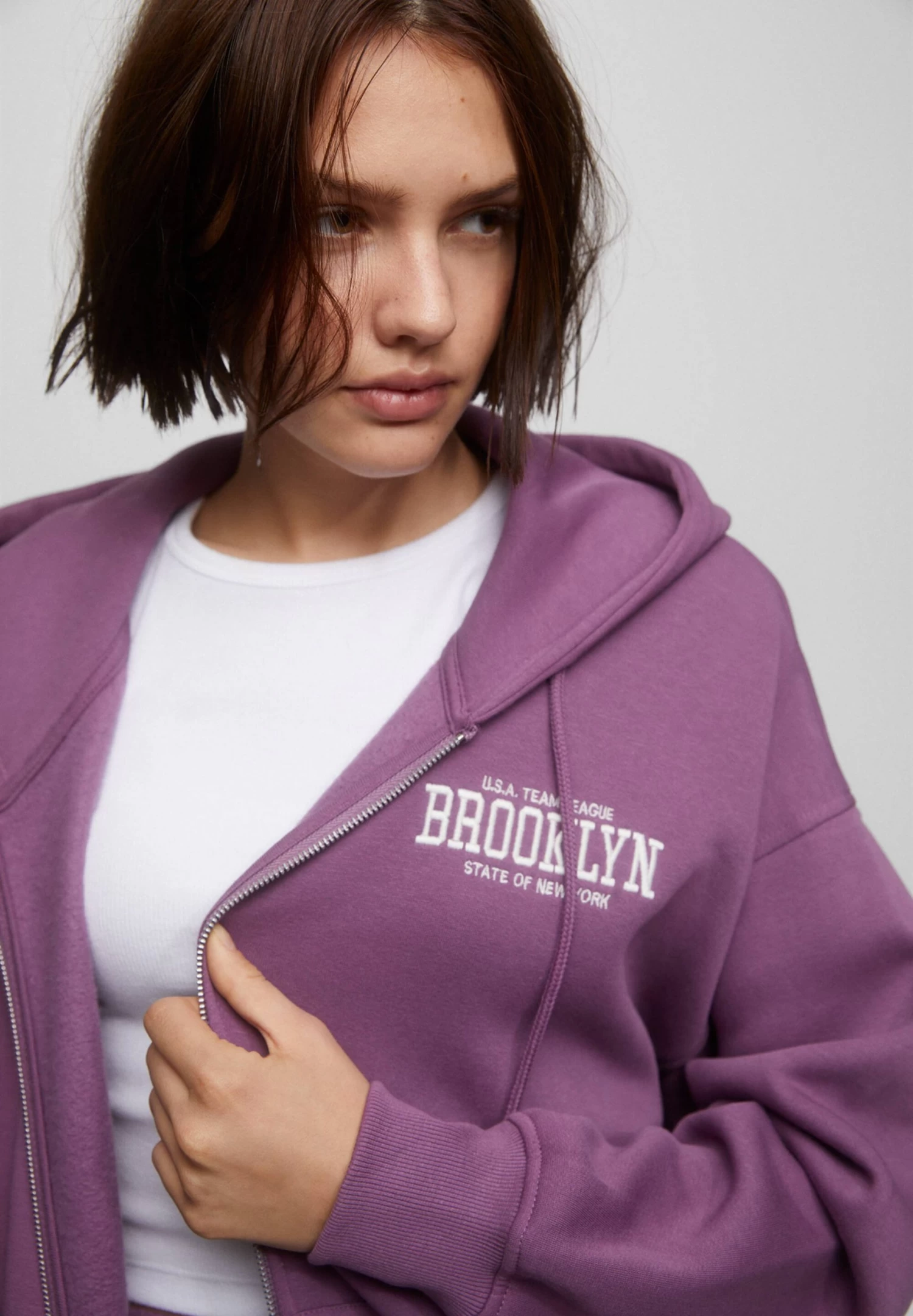 PULL & BEAR Varsity - Hoodie - Purple 4 PULL & BEAR Varsity - Hoodie - Purple - Afbeelding 4