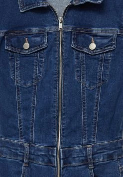 PULL & BEAR With Short Sleeves - Jumpsuit - Dark Blue Denim -PULL BEAR Winkel 0f4e28efedff4de7807eec8ebc546c2e