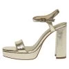 PULL & BEAR High-Heel - Sandalen Met Plateauzool - Goldcoloured