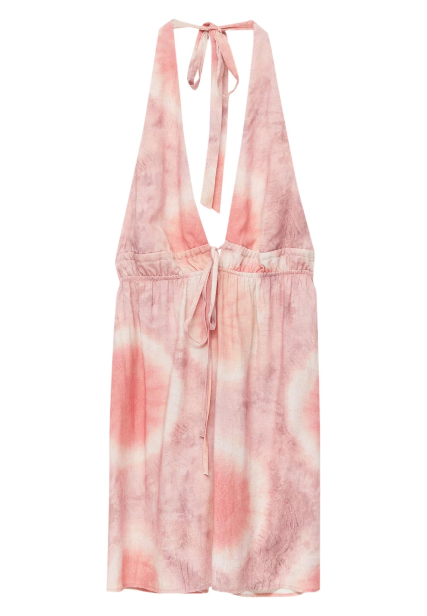 PULL & BEAR Short Tie Dye Halter- Jurk - Pink 5 PULL & BEAR Short Tie Dye Halter- Jurk - Pink - Afbeelding 5