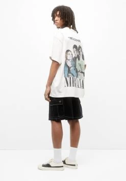 PULL & BEAR Short Sleeve Nirvana- T-Shirt Print - White