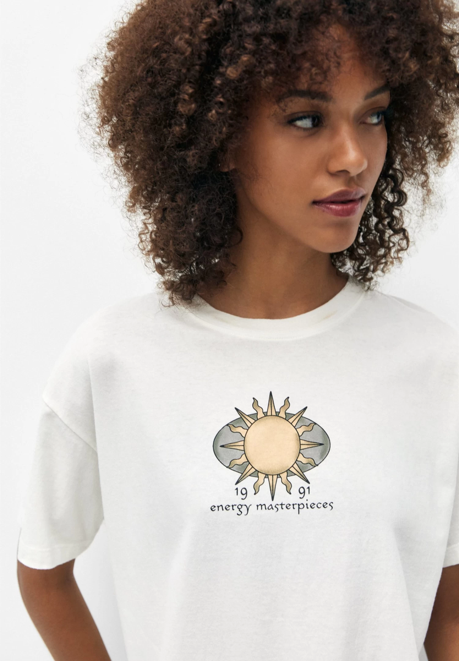 PULL & BEAR Short Sleeve - T-Shirt Print - White 4 PULL & BEAR Short Sleeve - T-Shirt Print - White - Afbeelding 4