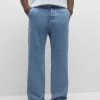 PULL & BEAR Carpenter - Straight Leg Jeans - Blue Denim
