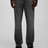 PULL & BEAR Comfort - Straight Leg Jeans - Mottled Dark Grey