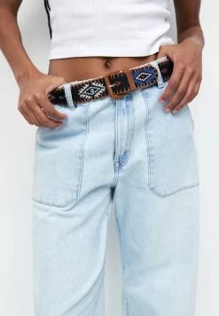 PULL & BEAR Embroidered - Riem - Black