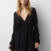 PULL & BEAR Long Sleeve - Short - Jurk - Black