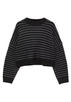 PULL & BEAR Striped Mock Turtleneck- Trui - Mottled Black -PULL BEAR Winkel 14f5048ac8704d4f8eaf22caa6199a6b