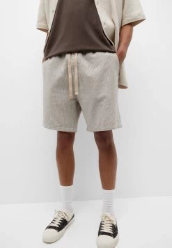 PULL & BEAR Rustic Striped - Shorts - Beige