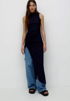 PULL & BEAR With Gathered Hem - Jurk - Dark Blue