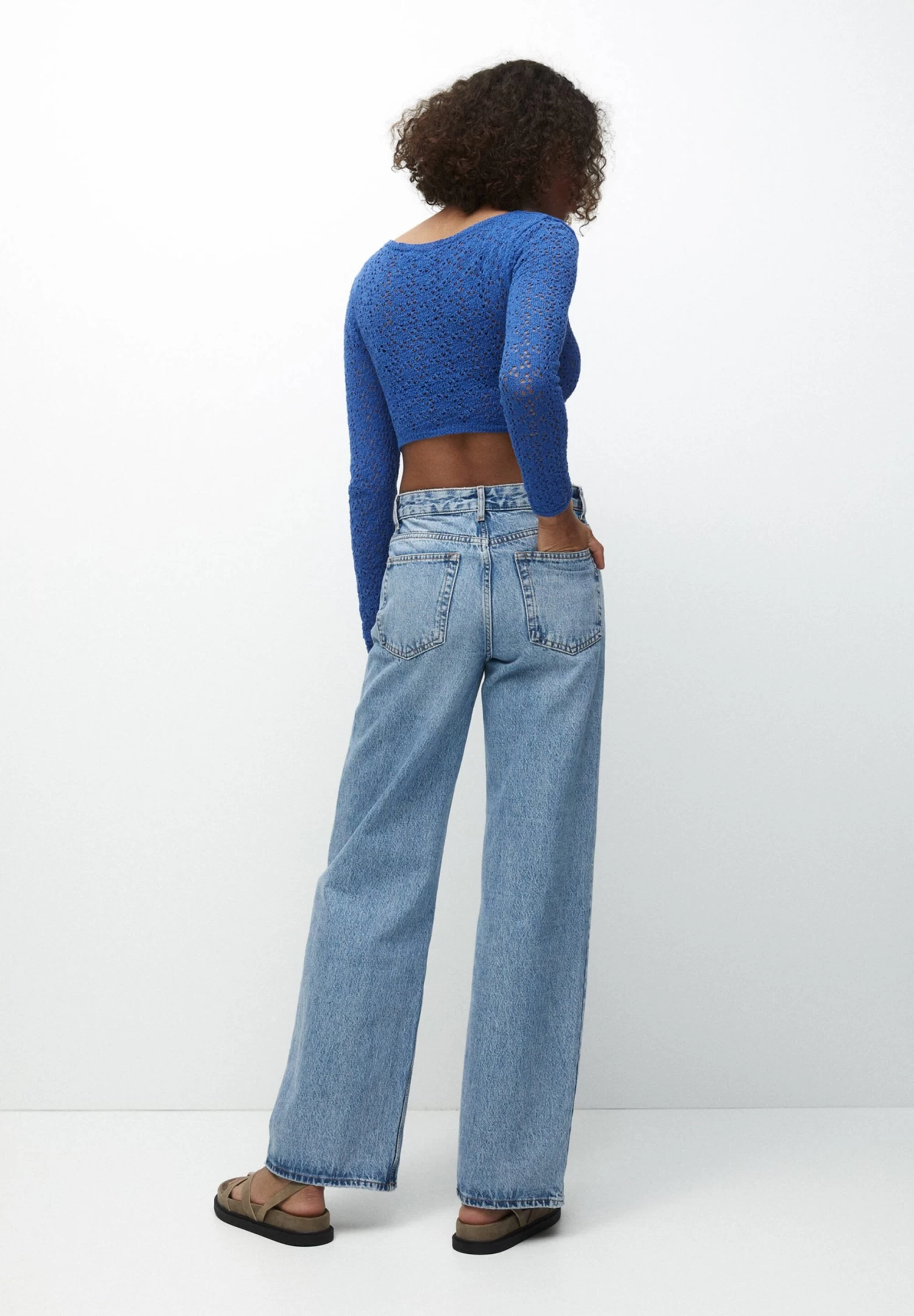 PULL & BEAR Open- Trui - Mottled Royal Blue 3 PULL & BEAR Open- Trui - Mottled Royal Blue - Afbeelding 3