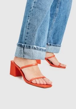 PULL & BEAR With Straps - Muiltjes Met Hak - Orange
