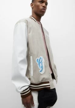 PULL & BEAR Imitatieleren Jas - Beige -PULL BEAR Winkel 1b2c00bc567e44ac8293fe469100fe46