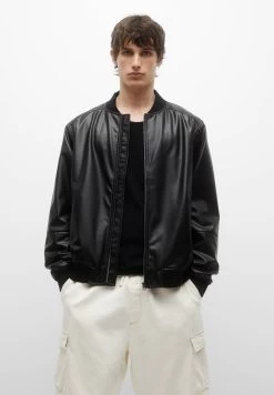 PULL & BEAR Imitatieleren Jas - Black