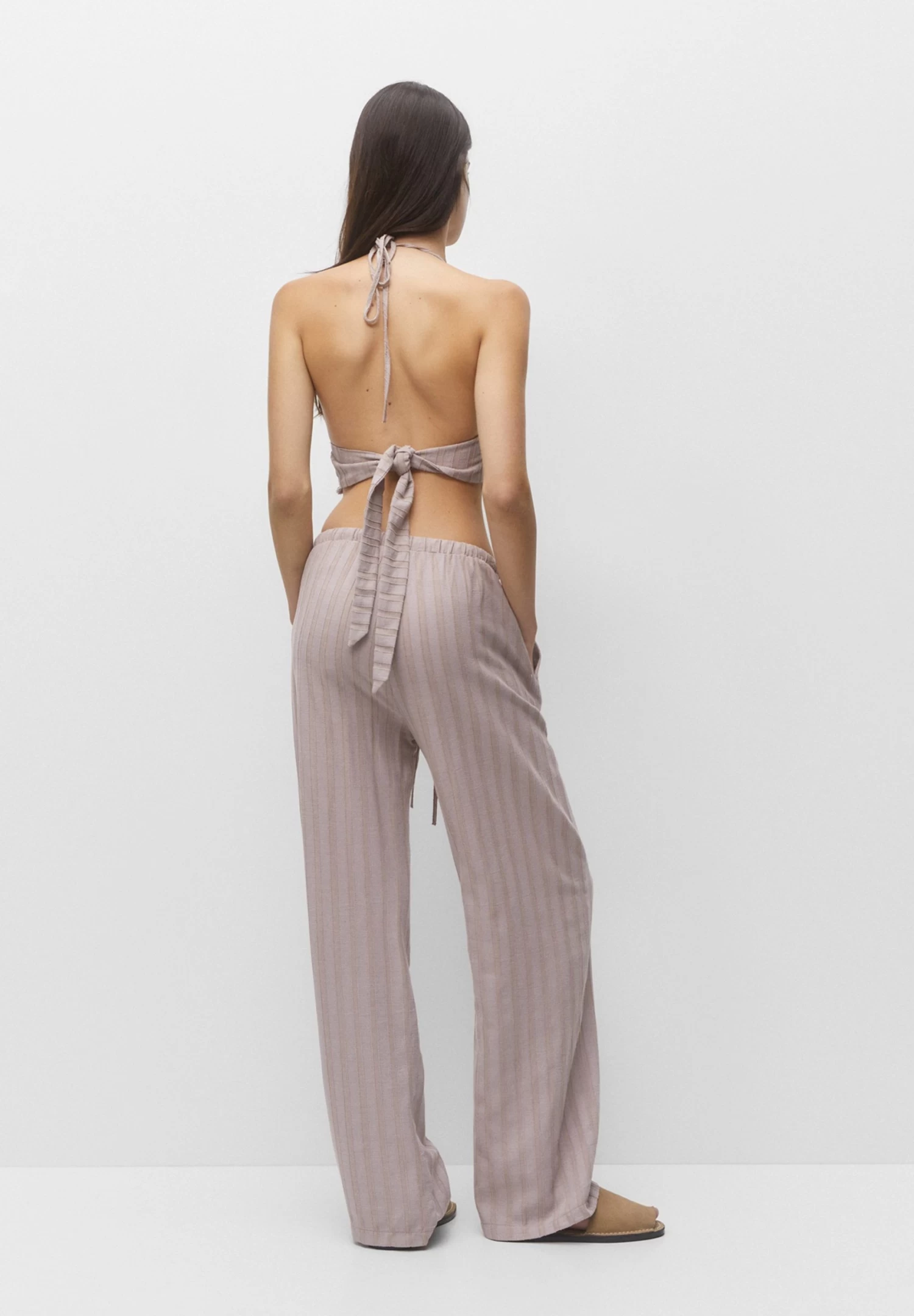 PULL & BEAR Jogger With Tie - Broek - Light Brown 3 PULL & BEAR Jogger With Tie - Broek - Light Brown - Afbeelding 3