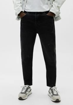 PULL & BEAR Carrot - Jeans Tapered Fit - Mottled Black