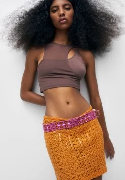 PULL & BEAR Coloured Macramé - Gevlochten Riem - Pink