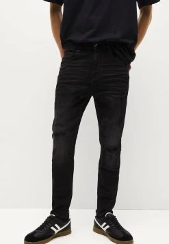 PULL & BEAR Ripped - Slim Fit Jeans - Black