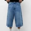 PULL & BEAR Baggy Fit Extra Wide-Leg-Bermuda - Jeansshort - Blue Denim