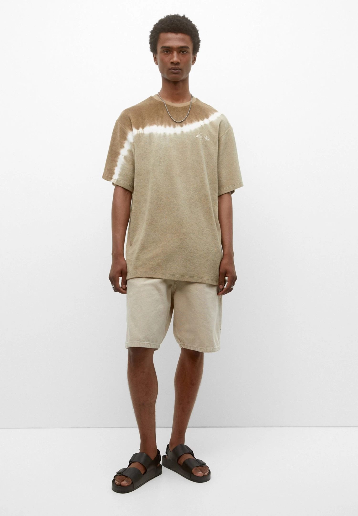 PULL & BEAR Short Sleeve Tie-Dye - T-Shirt Print - Brown 2 PULL & BEAR Short Sleeve Tie-Dye - T-Shirt Print - Brown - Afbeelding 2