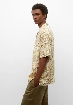 PULL & BEAR Print Short Sleeve - Overhemd - Ochre -PULL BEAR Winkel 20e08b98addc4b0dbec277da37f7921b