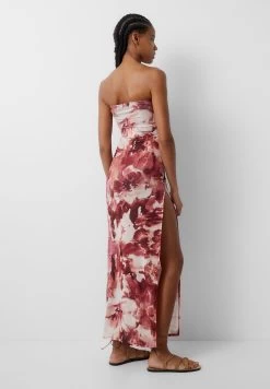 PULL & BEAR Long Floral - Maxi-Jurk - Dark Red -PULL BEAR Winkel 22f911f4dcbf462d8dd1c51511856845