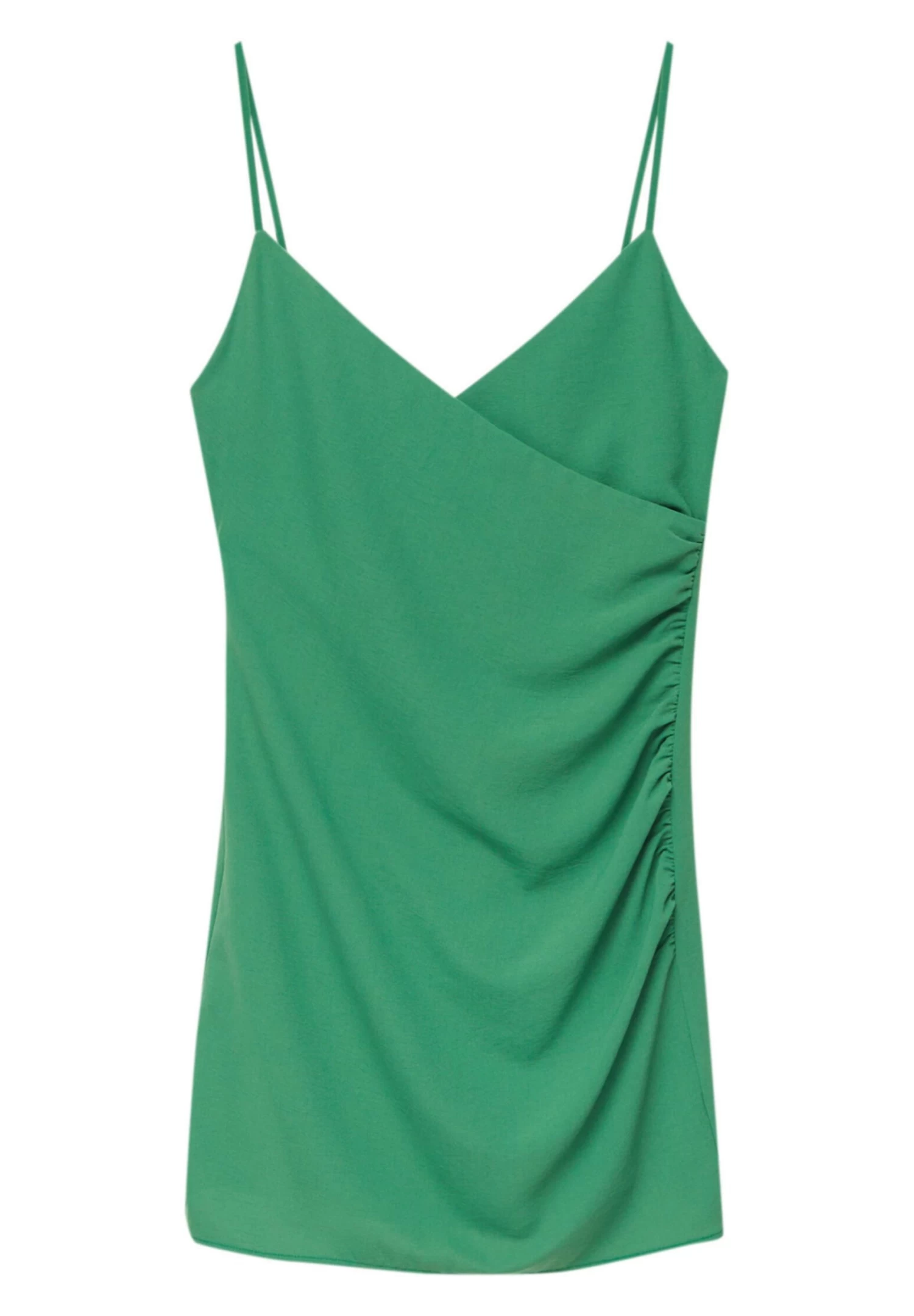 PULL & BEAR Short With Surplice Neckline - Etui-Jurk - Green 5 PULL & BEAR Short With Surplice Neckline - Etui-Jurk - Green - Afbeelding 5