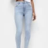 PULL & BEAR High Waisted - Jeans Skinny Fit - Stone Blue Denim