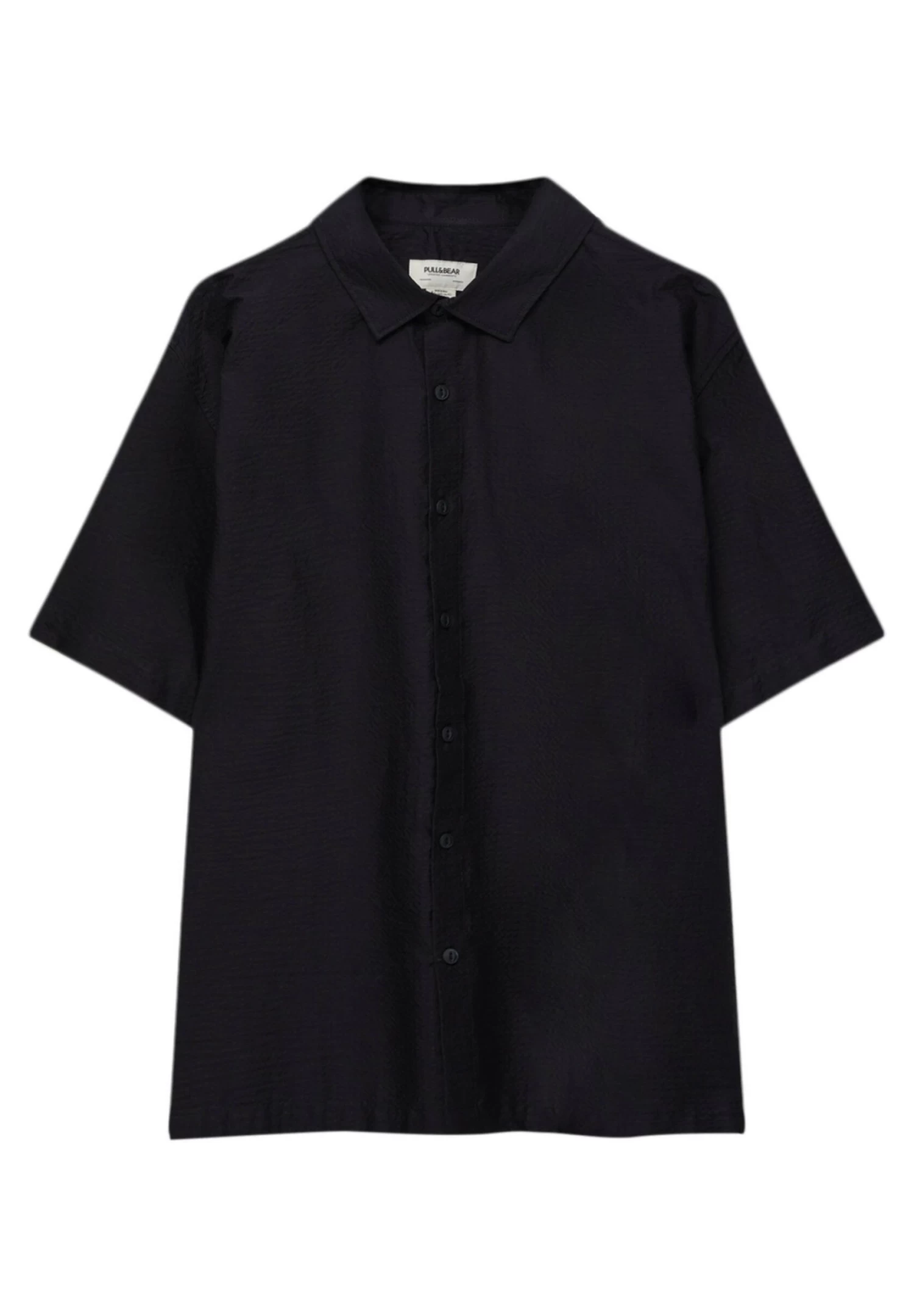 PULL & BEAR Short Sleeve Seersucker - Overhemd - Black 6 PULL & BEAR Short Sleeve Seersucker - Overhemd - Black - Afbeelding 6