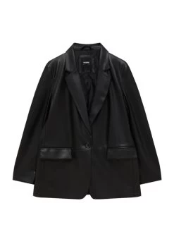 PULL & BEAR Basic - Imitatieleren Jas - Mottled Black 19 PULL & BEAR Basic - Imitatieleren Jas - Mottled Black -PULL BEAR Winkel 26e2ffb0ebec43a989504cb911a0d7a4